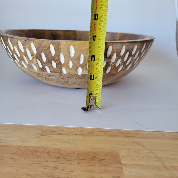 Wooden Bowl Decrotive Decor Real Wood New - Picture 6 of 8